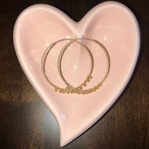 Gold beaded hoop earrings